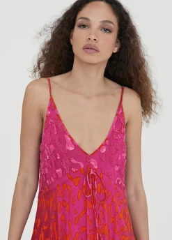 Vestido largo estampado animal print
