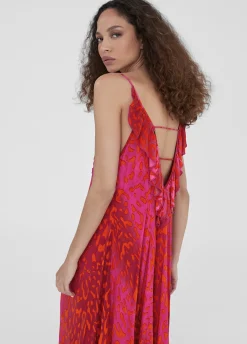 Vestido largo estampado animal print