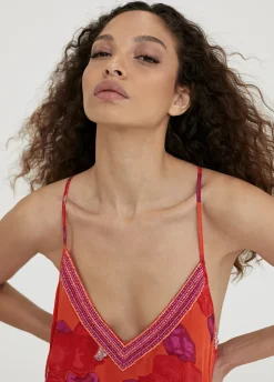 Vestido largo estampado floral