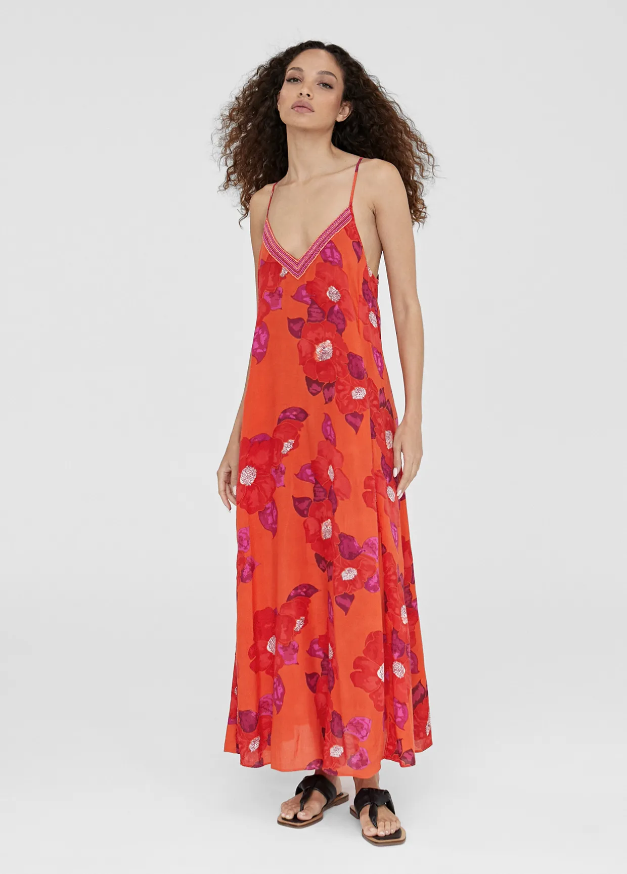 Vestido largo estampado floral