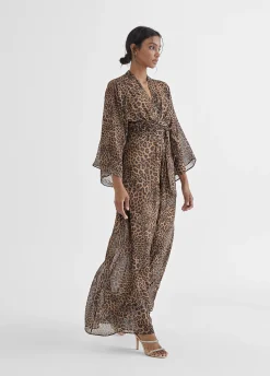Vestido largo estampado leopardo