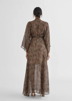 Vestido largo estampado leopardo
