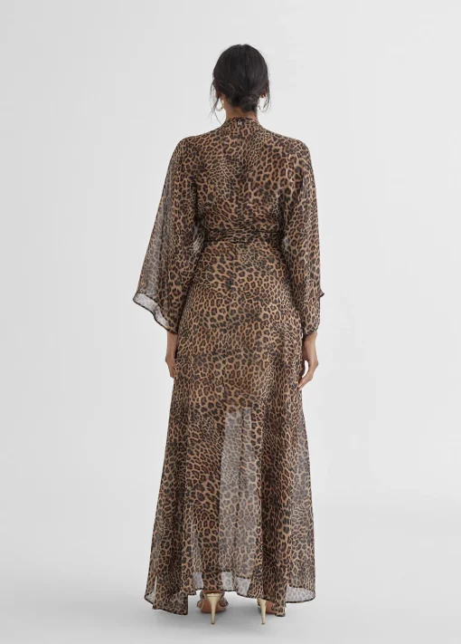 Vestido largo estampado leopardo