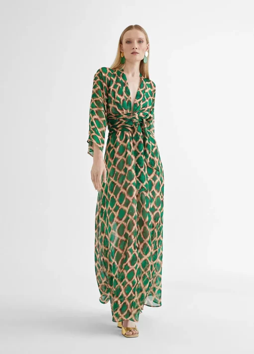 Vestido largo fluido estampado