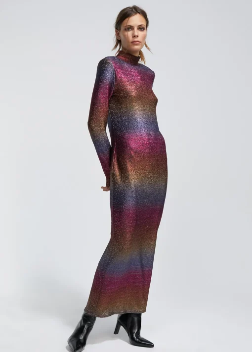 Vestido largo lúrex