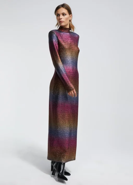 Vestido largo lúrex