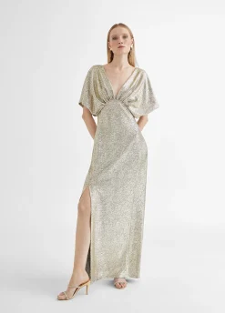 Vestido largo manga corta ancha