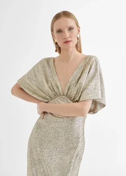 Vestido largo manga corta ancha