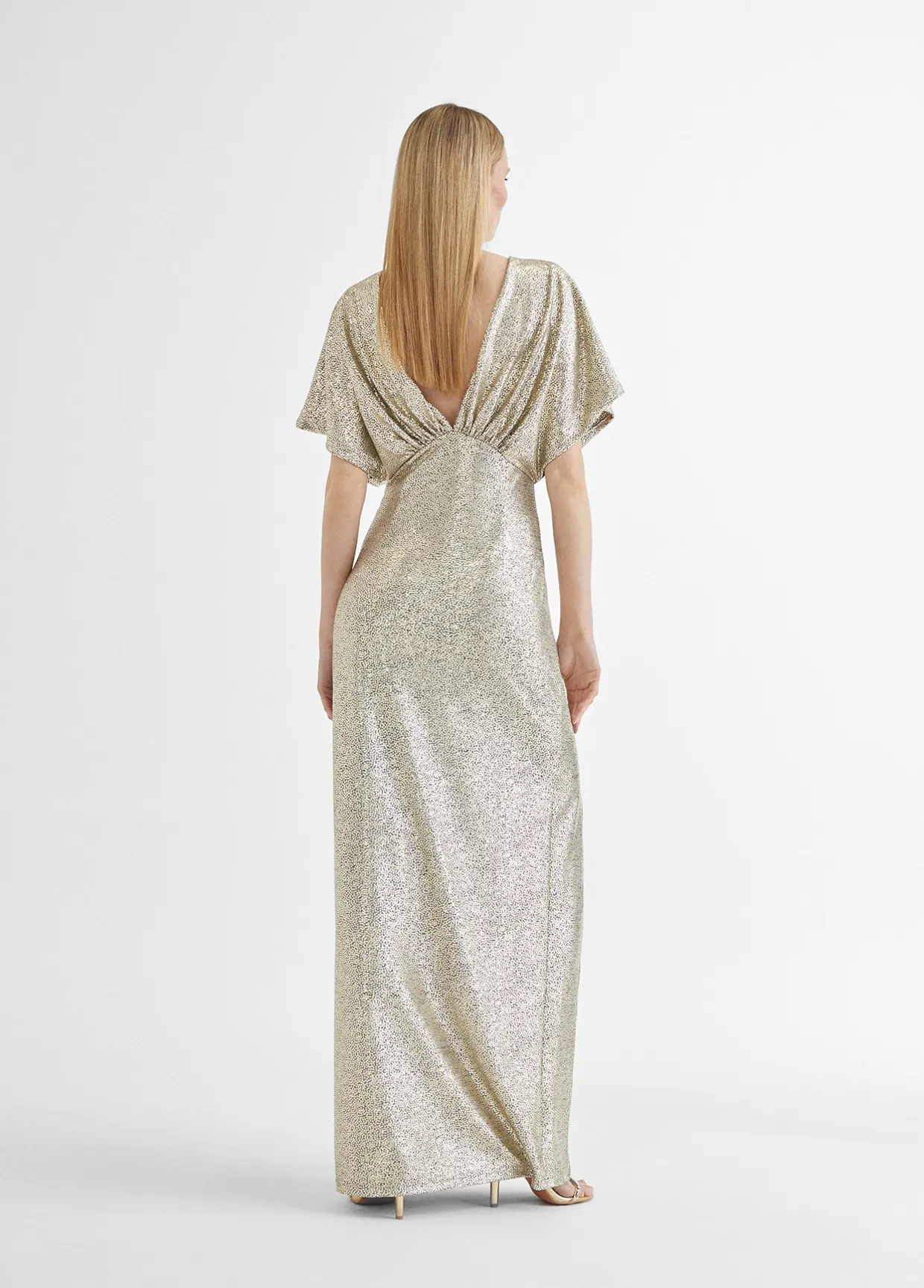 Vestido largo manga corta ancha