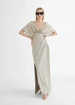 Vestido largo manga corta ancha