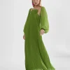 Vestido largo plisado