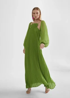 Vestido largo plisado