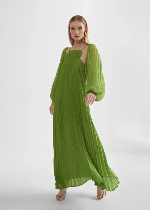 Vestido largo plisado