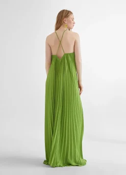 Vestido largo plisado