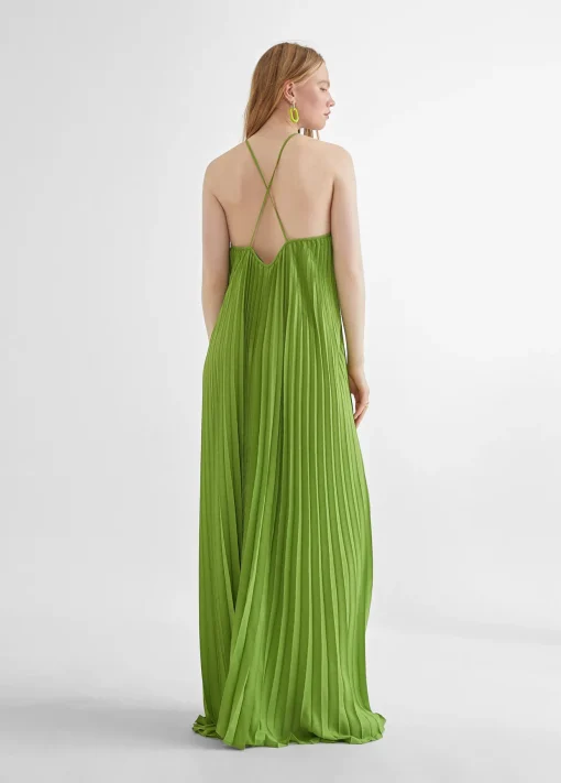Vestido largo plisado