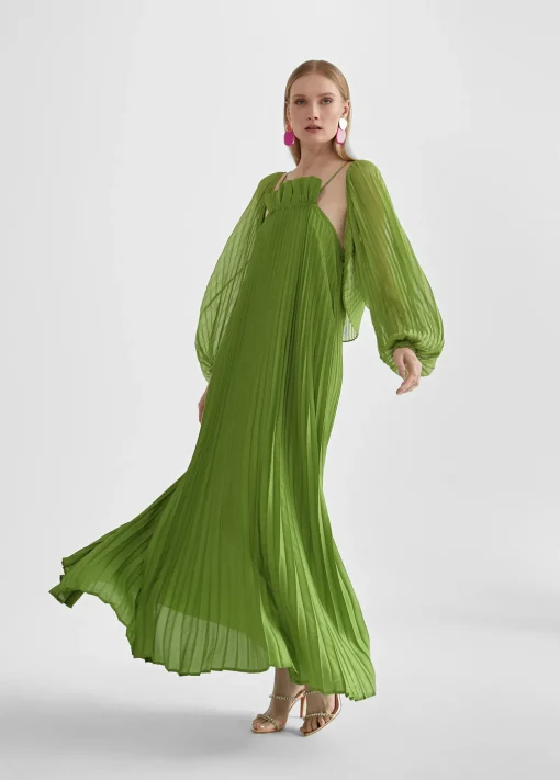 Vestido largo plisado