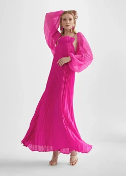 Vestido largo plisado