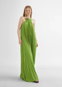 Vestido largo plisado