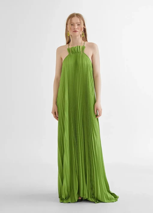 Vestido largo plisado