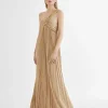 Vestido largo plisado tirante