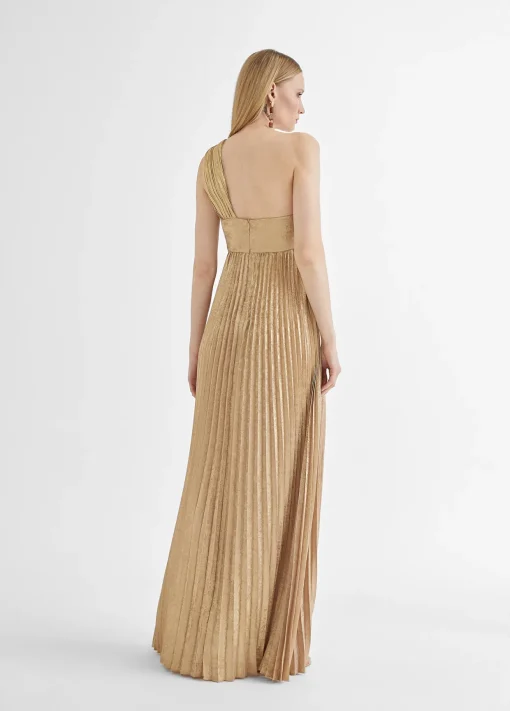 Vestido largo plisado tirante