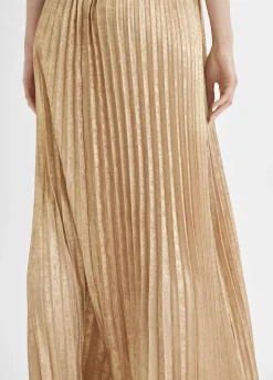 Vestido largo plisado tirante