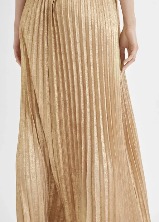 Vestido largo plisado tirante