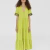 Vestido midi de volantes
