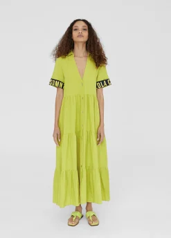 Vestido midi de volantes