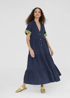 Vestido midi de volantes