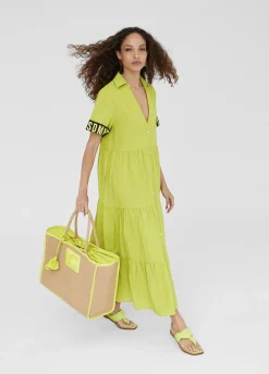 Vestido midi de volantes