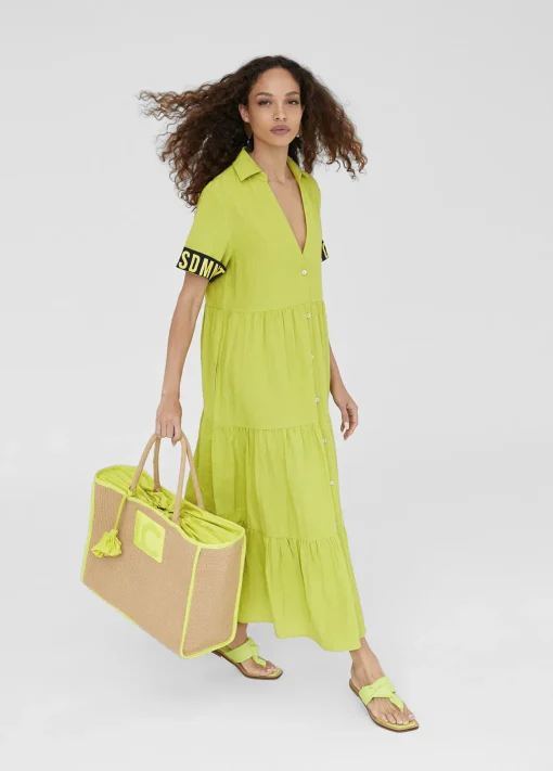 Vestido midi de volantes