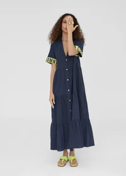 Vestido midi de volantes