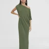 Vestido midi fruncido