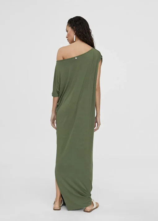 Vestido midi fruncido