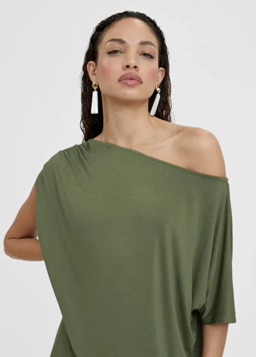 Vestido midi fruncido
