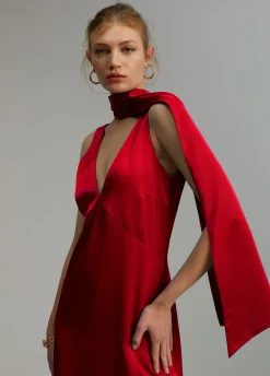 Vestido midi satén
