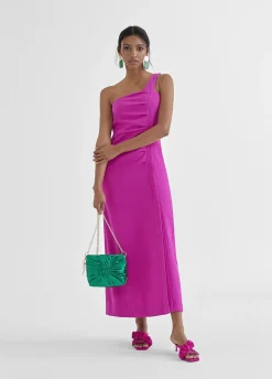 Vestido midi tirante asimétrico