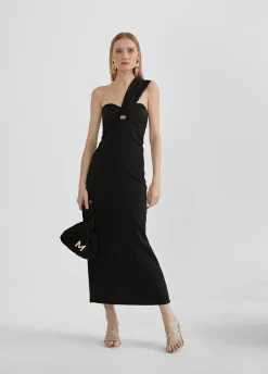 Vestido midi tirante asimétrico