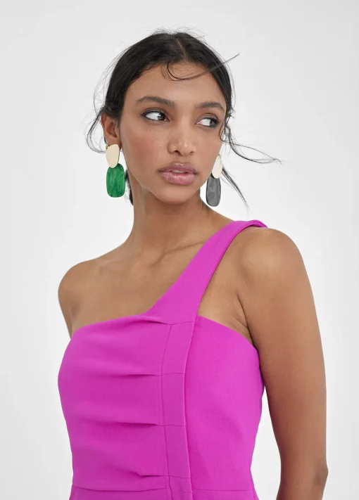 Vestido midi tirante asimétrico