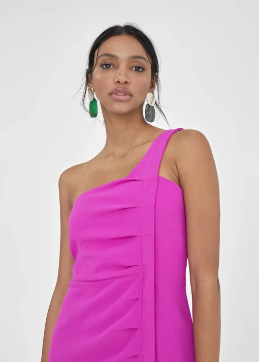 Vestido midi tirante asimétrico