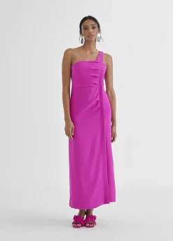 Vestido midi tirante asimétrico