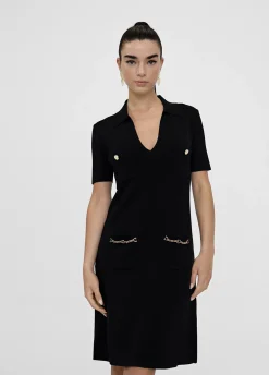 Vestido punto corto bolsillos LC