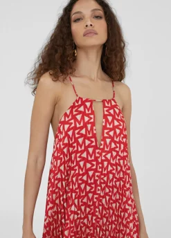 Vestido rojo monograma