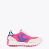 Zapatillas deportivas azul y rosa flúor