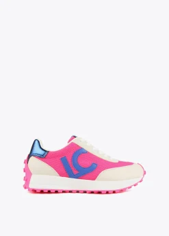 Zapatillas deportivas azul y rosa flúor