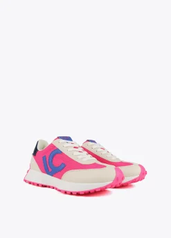 Zapatillas deportivas azul y rosa flúor