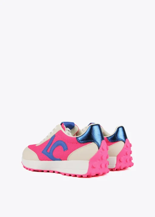 Zapatillas deportivas azul y rosa flúor